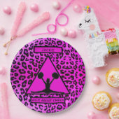 女の子"ワイルドバージョン応援"ピンキヒョウ ペーパープレート (パーティー)