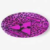 女の子"ワイルドバージョン応援"ピンキヒョウ ペーパープレート (アングル)