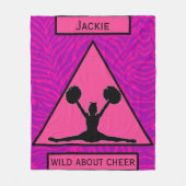 女の子"ワイルド応援"ピンクパープルゼブラ フリースブランケット (正面)