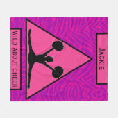 女の子"ワイルド応援"ピンクパープルゼブラ フリースブランケット (正面(横))