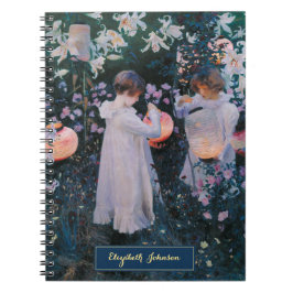 女の子 ヴィンテージ アート ゴールド モノグラム カスタム ネーム ノートブック