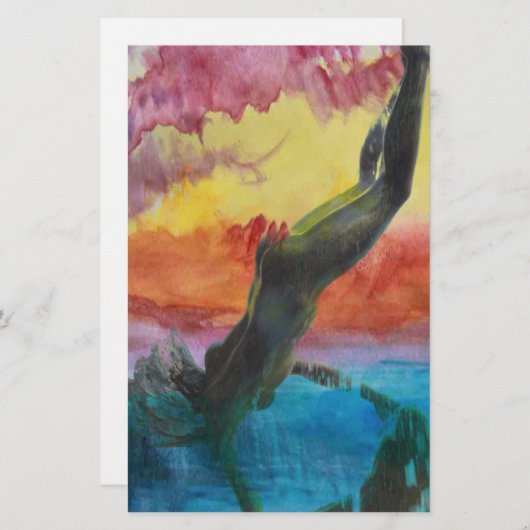 女の子 便箋 (正面/裏面)