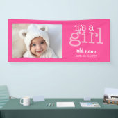 女の子 – 写真モダン白お洒落型 横断幕 (トレードショー)