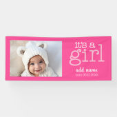 女の子 – 写真モダン白お洒落型 横断幕 (横)