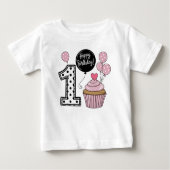 女の子 初誕生日 ベビーTシャツ (正面)