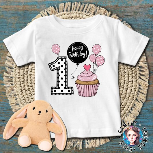 女の子 初誕生日 ベビーTシャツ