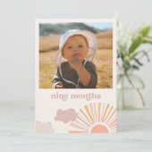 女の子 太陽 月間 バナー カード - 9ヶ月 (スタンド正面)