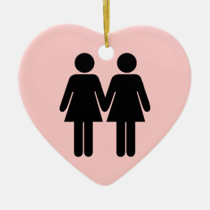 女の子 + 女の子のオーナメント セラミックオーナメント