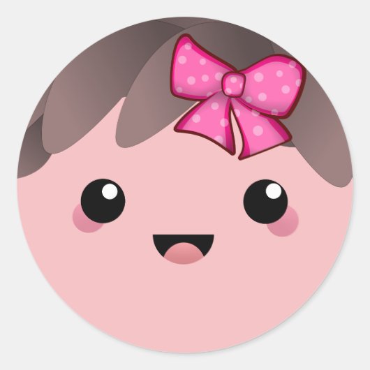 女の子 |女の子の性別の表示 ラウンドシール (正面)