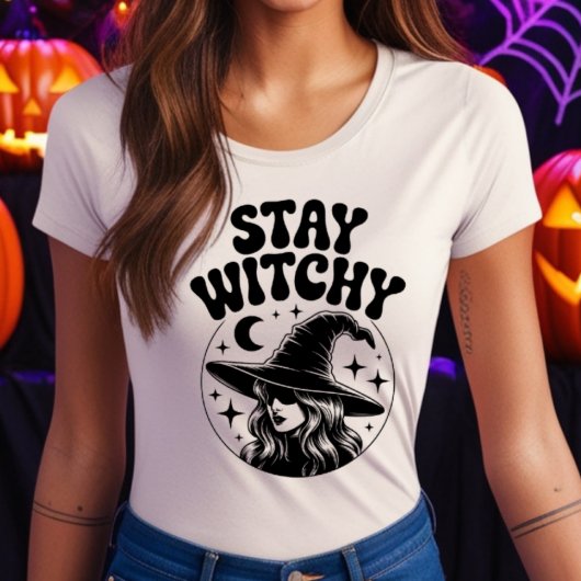 女の子/女性のためのウィッチィHalloween Tシャツ