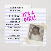 女の子 招待状 (正面/裏面)