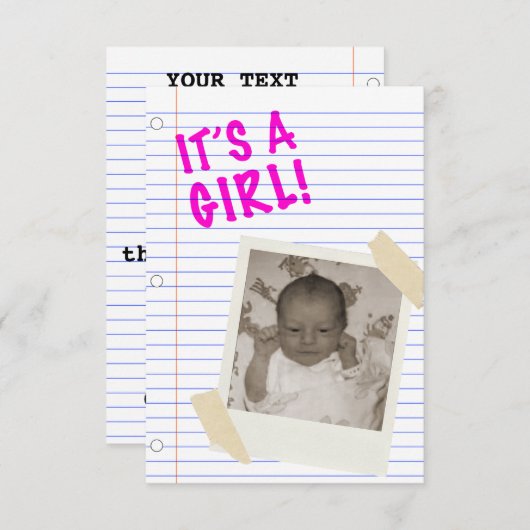 女の子 招待状 (正面/裏面)