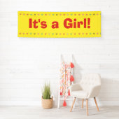 女の子 – 新生児女の子の誕生のお知らせ 横断幕 (インサイチュ)