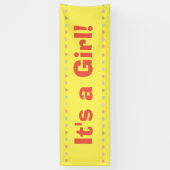 女の子 – 新生児女の子の誕生のお知らせ 横断幕 (縦)