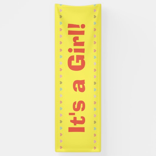 女の子 – 新生児女の子の誕生のお知らせ 横断幕 (縦)