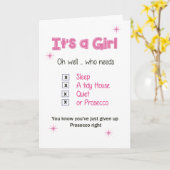 女の子 – 新生児 カード (黄色い花)