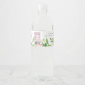 女の子 水彩 花 エレファント ベビーシャワー ペットボトルラベル (裏面)