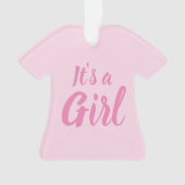女の子、淡いピンクの赤ちゃんシャワー、ジェンダーの明け方 オーナメント (正面)