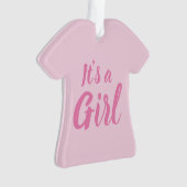 女の子、淡いピンクの赤ちゃんシャワー、ジェンダーの明け方 オーナメント (正面)