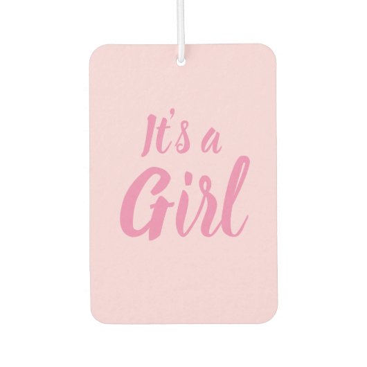 女の子、淡いピンクの赤ちゃんシャワー、ジェンダーの明け方 カーエアーフレッシュナー (正面)