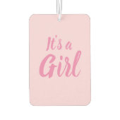 女の子、淡いピンクの赤ちゃんシャワー、ジェンダーの明け方 カーエアーフレッシュナー (裏面)