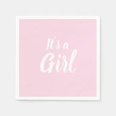 女の子、淡いピンクの赤ちゃんシャワー、ジェンダーの明け方 スタンダードカクテルナプキン (正面)