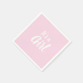 女の子、淡いピンクの赤ちゃんシャワー、ジェンダーの明け方 スタンダードカクテルナプキン (角)