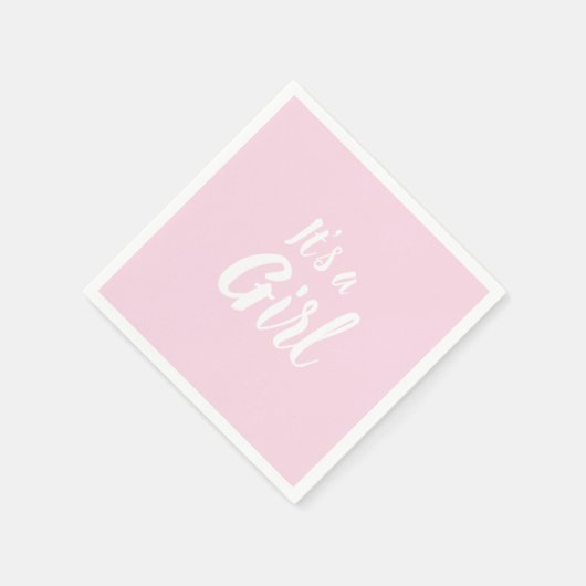 女の子、淡いピンクの赤ちゃんシャワー、ジェンダーの明け方 スタンダードカクテルナプキン (角)