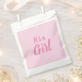 女の子、淡いピンクの赤ちゃんシャワー、ジェンダーの明け方 フェイバーバッグ (クリップ留めされた状態)