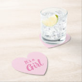 女の子、淡いピンクの赤ちゃんシャワー、ジェンダーの明け方 ペーパーコースター (インサイチュ)