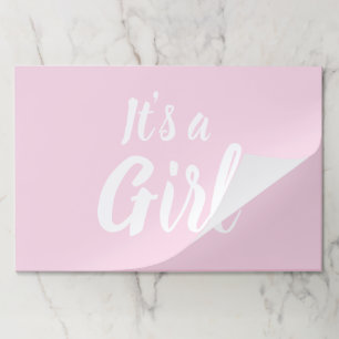 女の子、淡いピンクの赤ちゃんシャワー、ジェンダーの明け方 ペーパーパッド