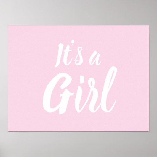 女の子、淡いピンクの赤ちゃんシャワー、ジェンダーの明け方 ポスター (正面)