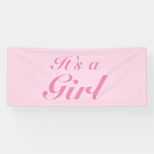 女の子、淡いピンクの赤ちゃんシャワー、ジェンダーの明け方 横断幕 (横)