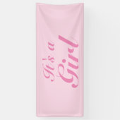 女の子、淡いピンクの赤ちゃんシャワー、ジェンダーの明け方 横断幕 (縦)