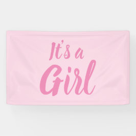女の子、淡いピンクの赤ちゃんシャワー、ジェンダーの明け方 横断幕