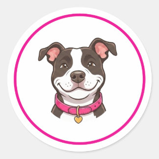 女の子 犬 ピットブル ステッカー