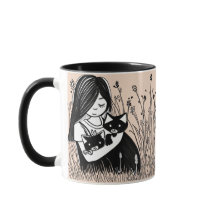 女の子、猫のバラドマニア・ベージュ