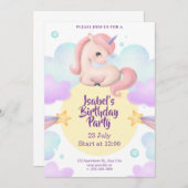 女の子、男の子とベビーの誕生日の招待 招待状 (正面/裏面)