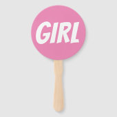 女の子/男の子の性別が青いピンクのクイズゲームのサインを明らかにする ハンドファン (裏面)