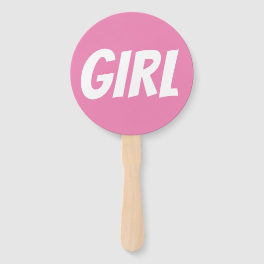 女の子/男の子の性別が青いピンクのクイズゲームのサインを明らかにする ハンドファン (裏面)