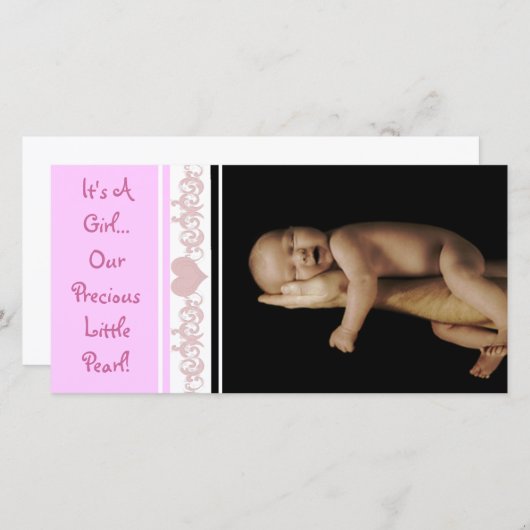 女の子…私たちの大切小さな真珠 案内状 (正面/裏面)