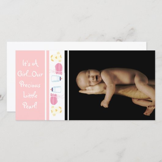 女の子…私たちの大切小さな真珠 案内状 (正面/裏面)