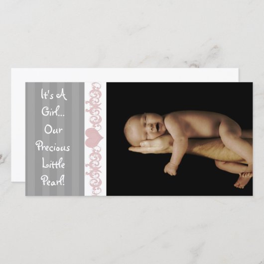 女の子…私たちの大切小さな真珠 案内状 (正面/裏面)