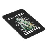 女の子、私のイヤリングを保持する自由なステータスAmerican マグネット (右側)