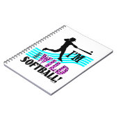 女の子: 私はソフトボールについて野生です ノートブック (左側)