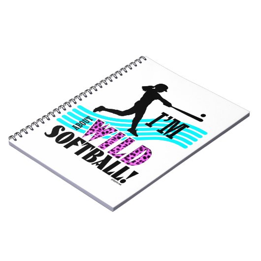 女の子: 私はソフトボールについて野生です ノートブック (左側)