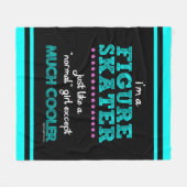 女の子-私はフィギュアスケート選手です フリースブランケット (正面(横))