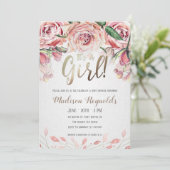 女の子 – 紅茶パーティー赤ちゃんシャワー招待状 招待状 (スタンド正面)