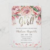 女の子 – 紅茶パーティー赤ちゃんシャワー招待状 招待状 (正面/裏面)