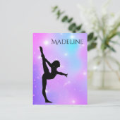 女の子（紫）グラデーション ポストカード (スタンド正面)